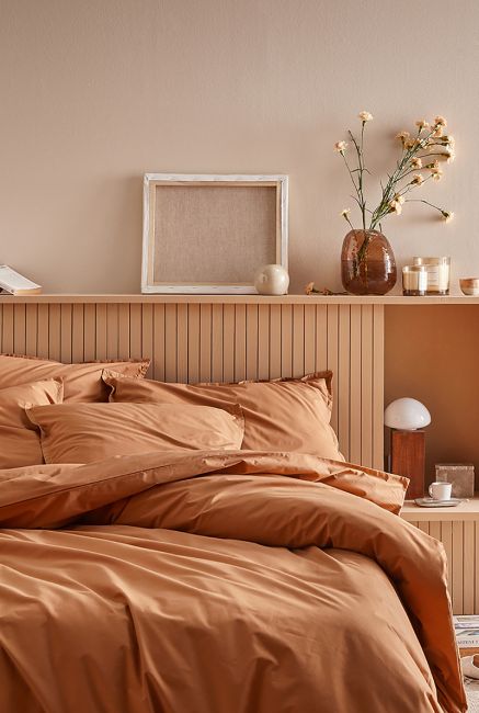 Housse de couette unie en percale de coton